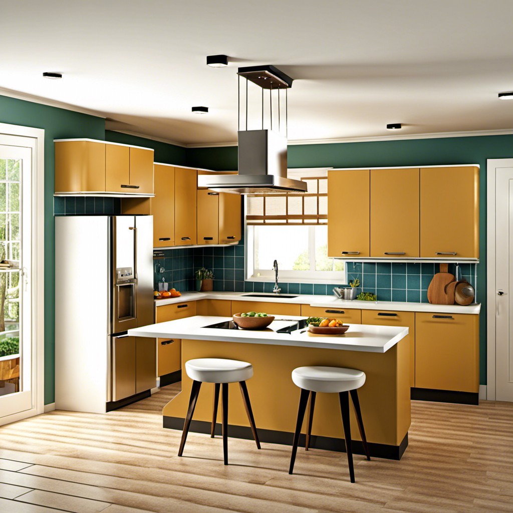 retro style g shaped kitchen