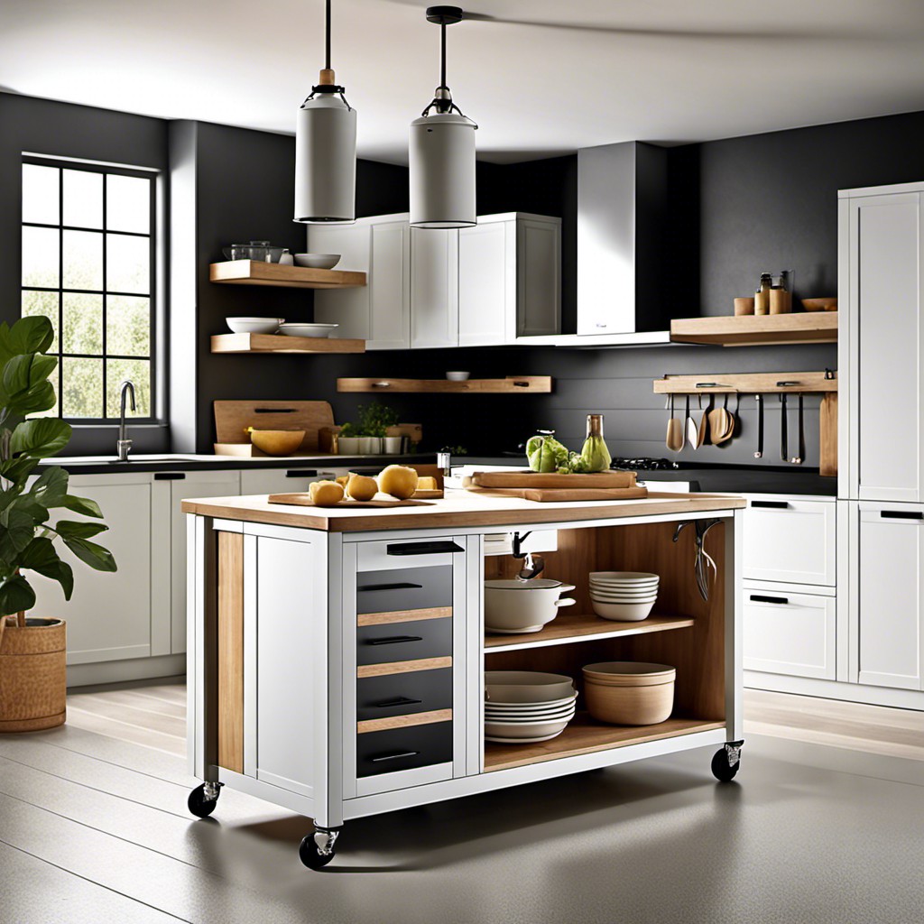 rolling kitchen island for flexible usage