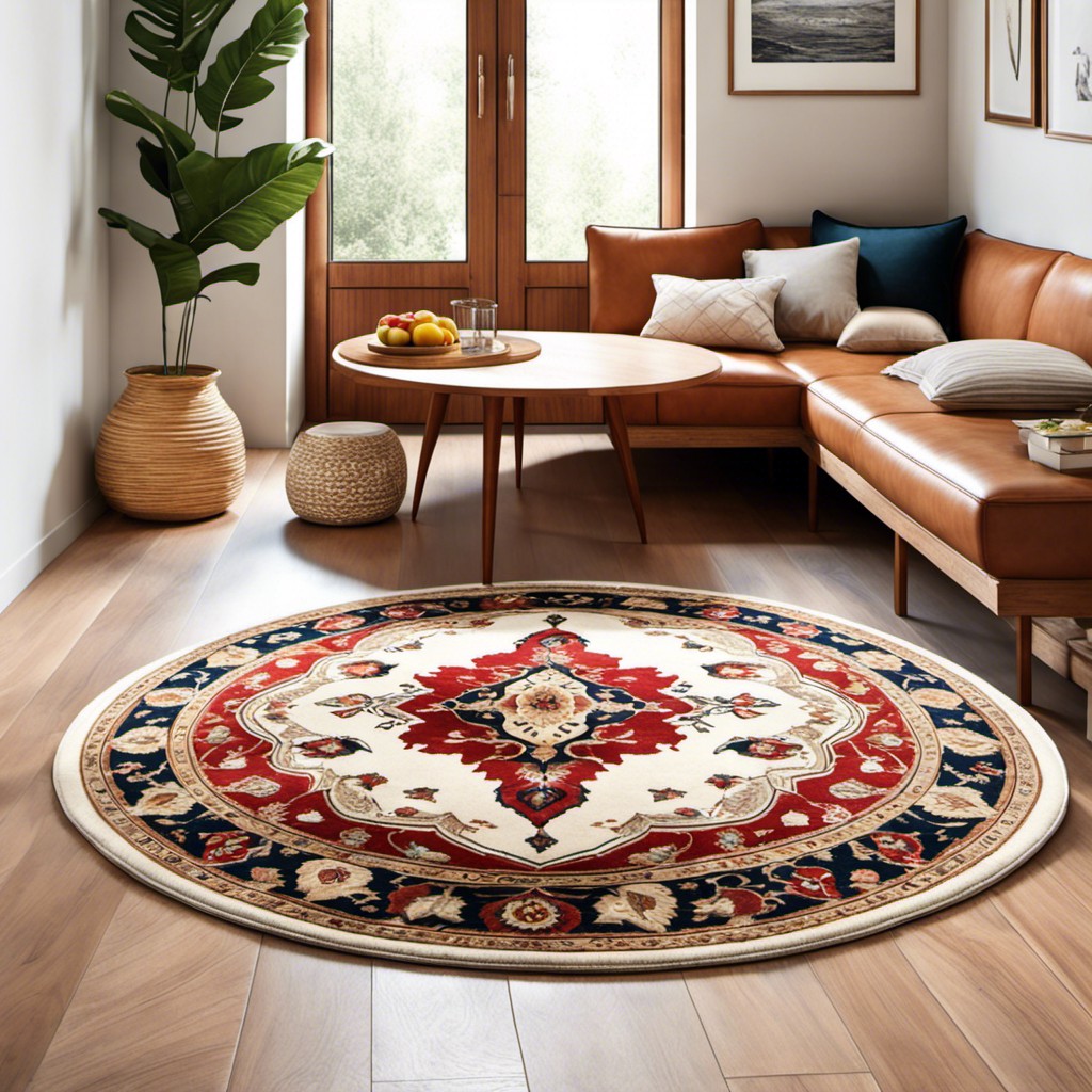 round persian style rug