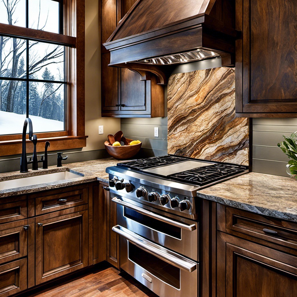 rugged quartzite backsplash