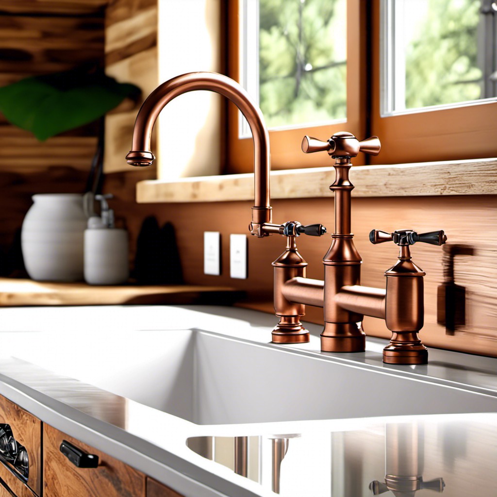 rustic copper bridge faucet