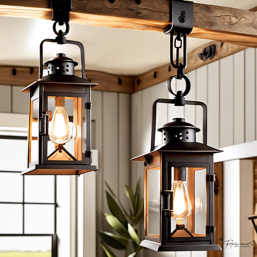 rustic footed lantern track lights