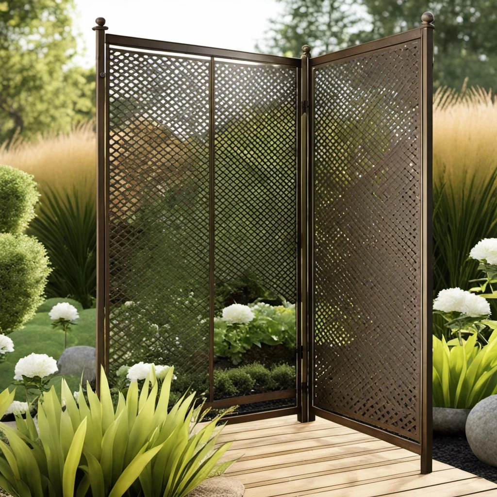 rustic metal lattice screen