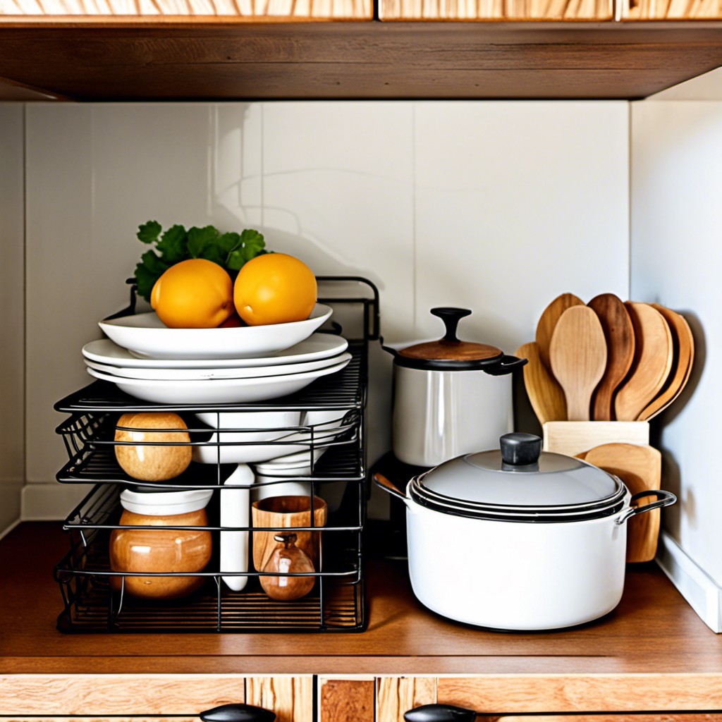 rustic wire basket cookbook storage