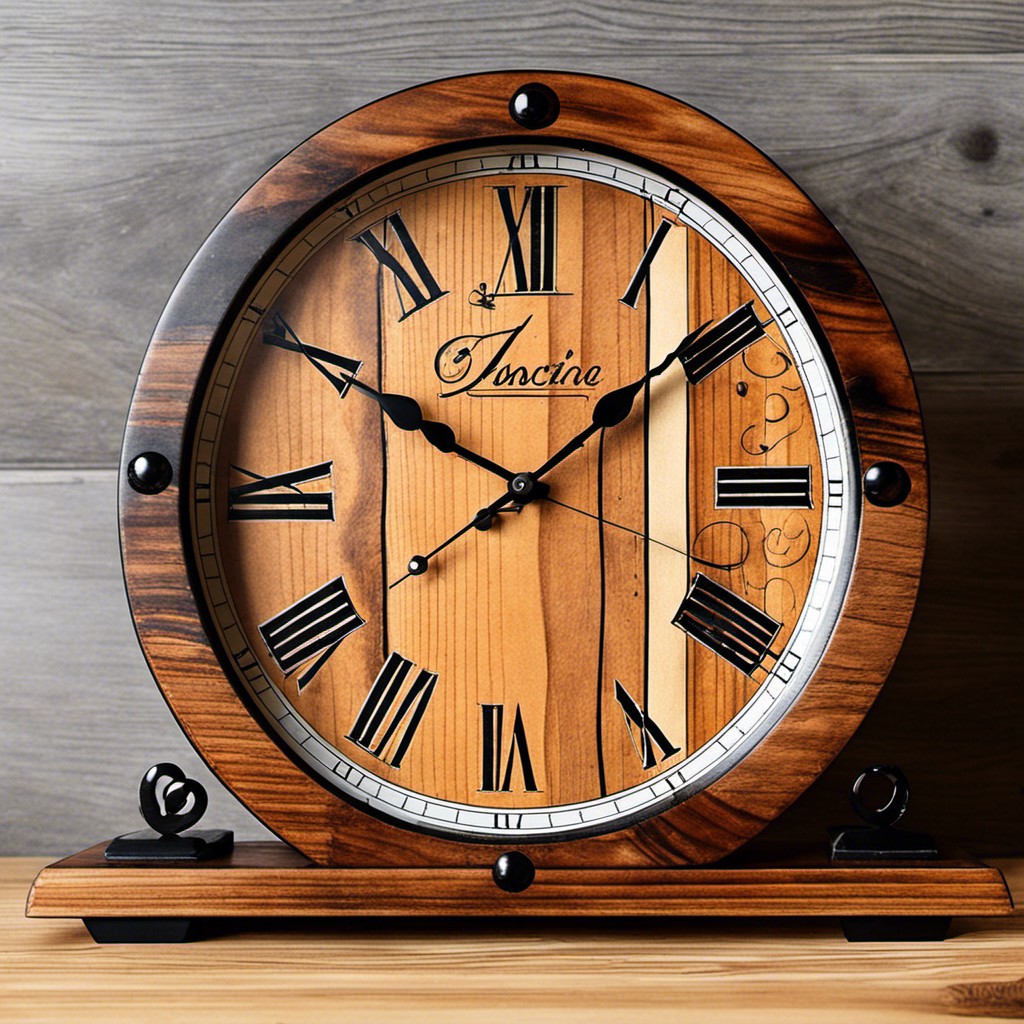 rustic wooden kitchen clock