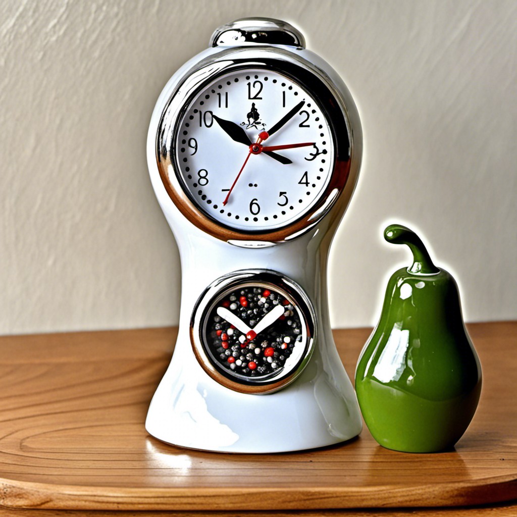 salt and pepper shaker themed clock