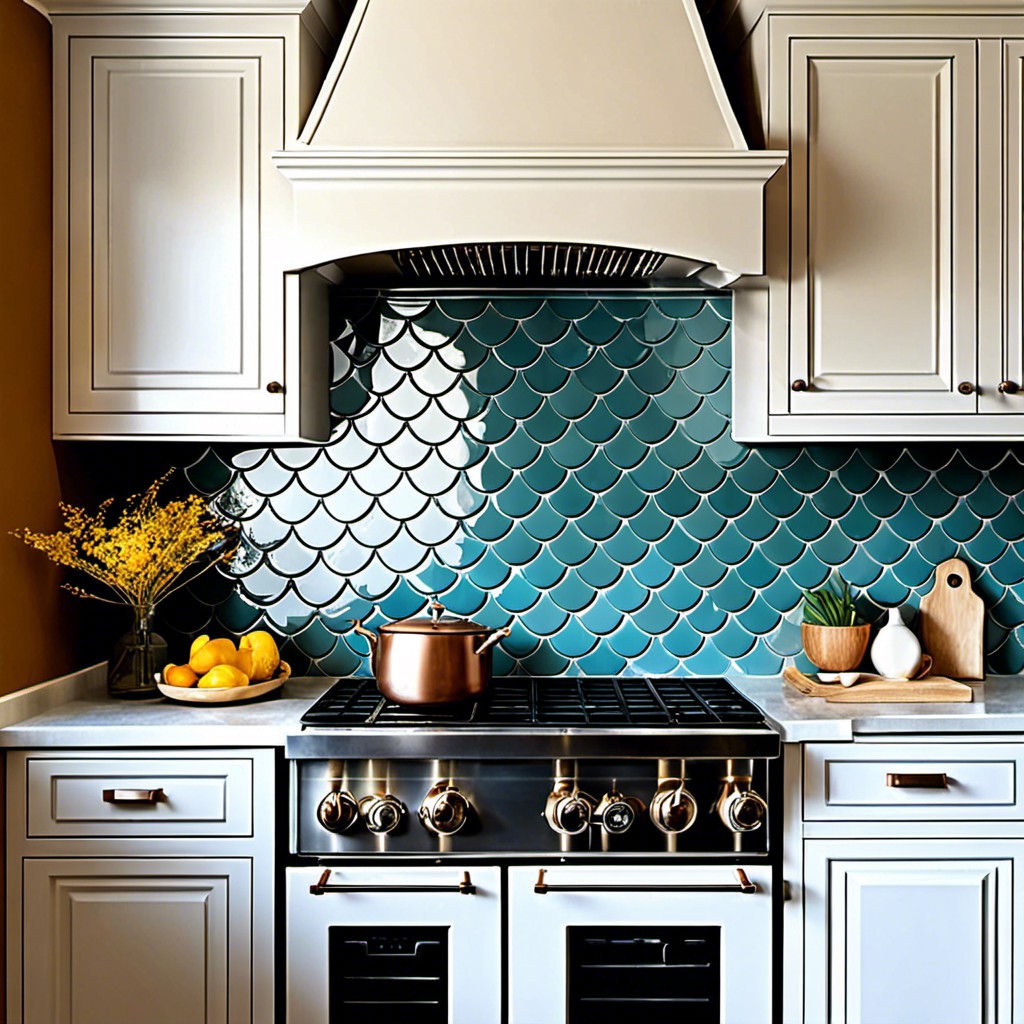 scalloped or fish scale tiles