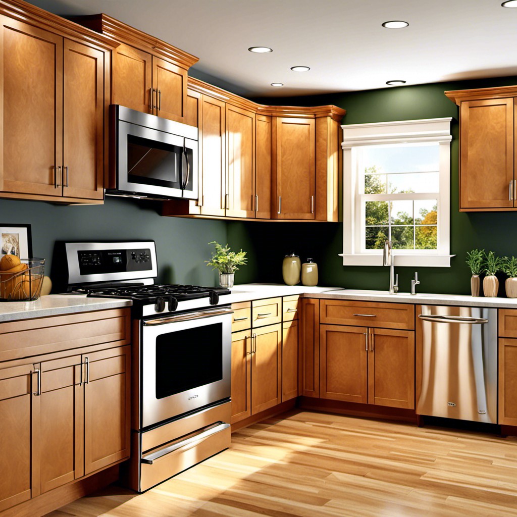 shaker style honey maple kitchen cabinets