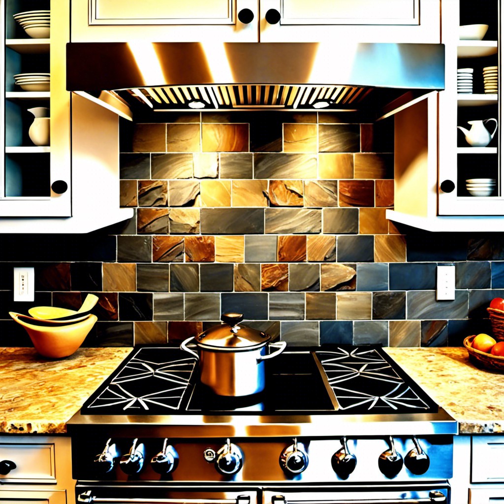 slate tile backsplash