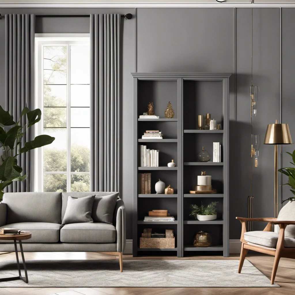 smoky grey bookshelf