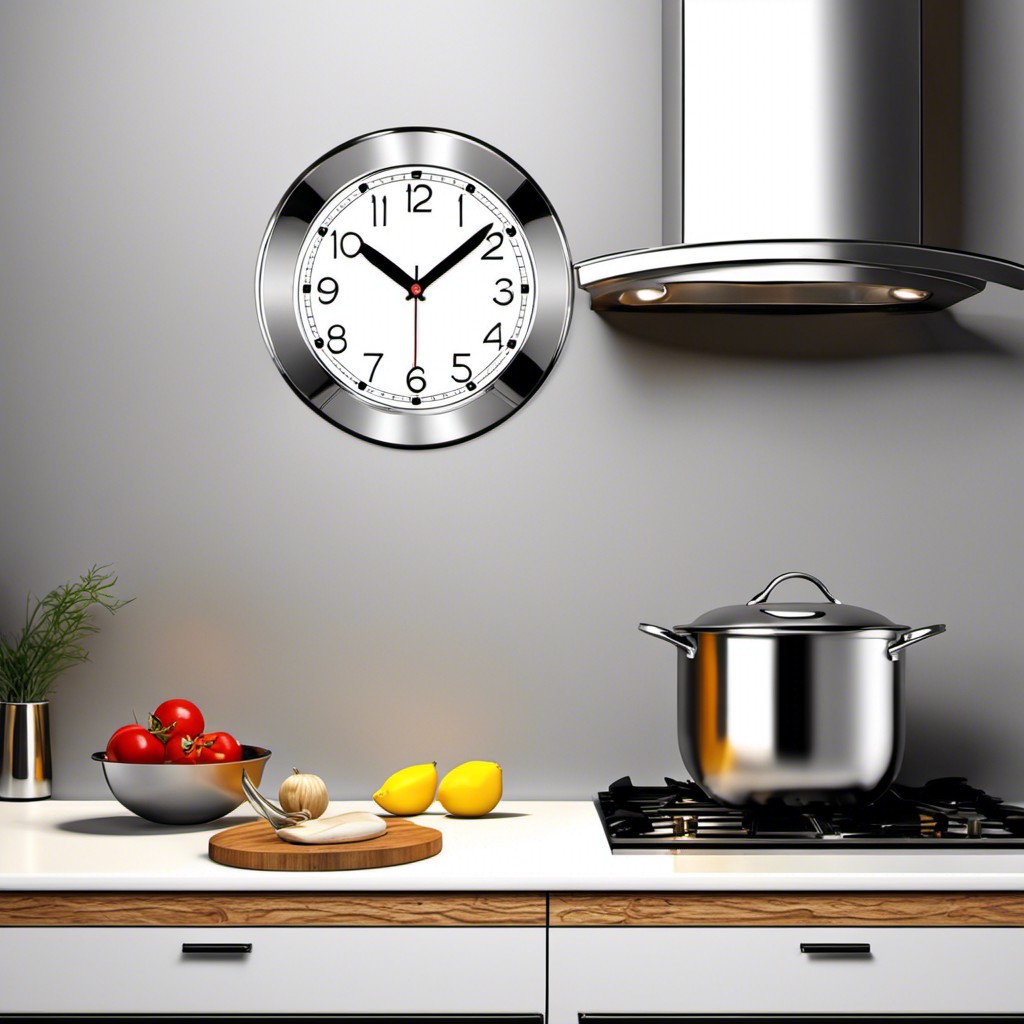 stainless steel modern clock