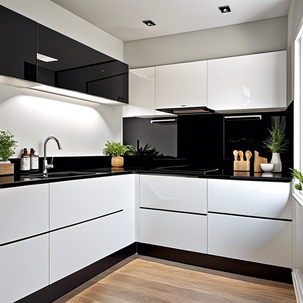 stark black glass splashback