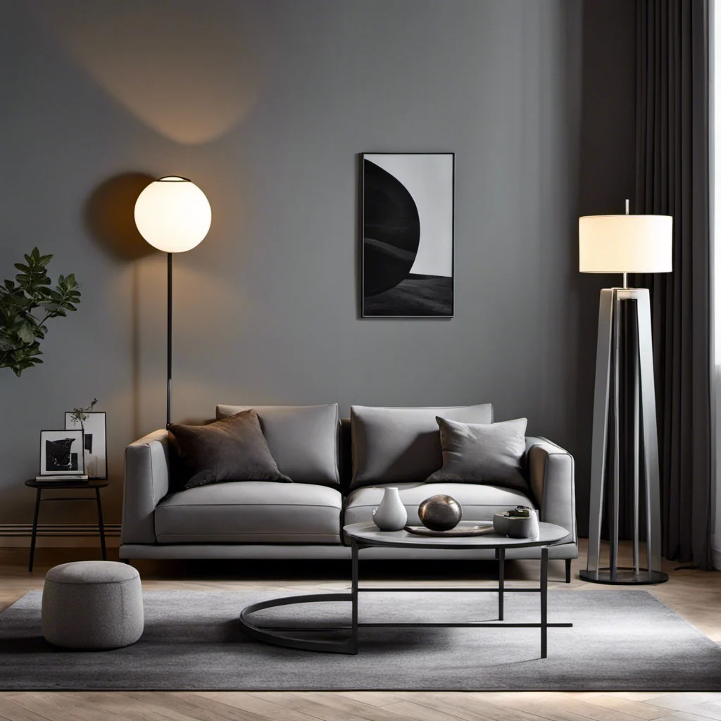 steel grey floor lamp