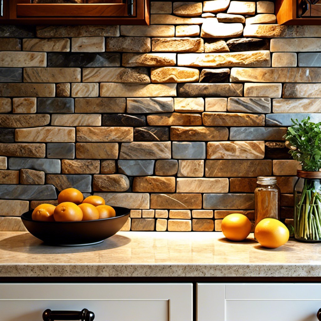 stone mosaic backsplash