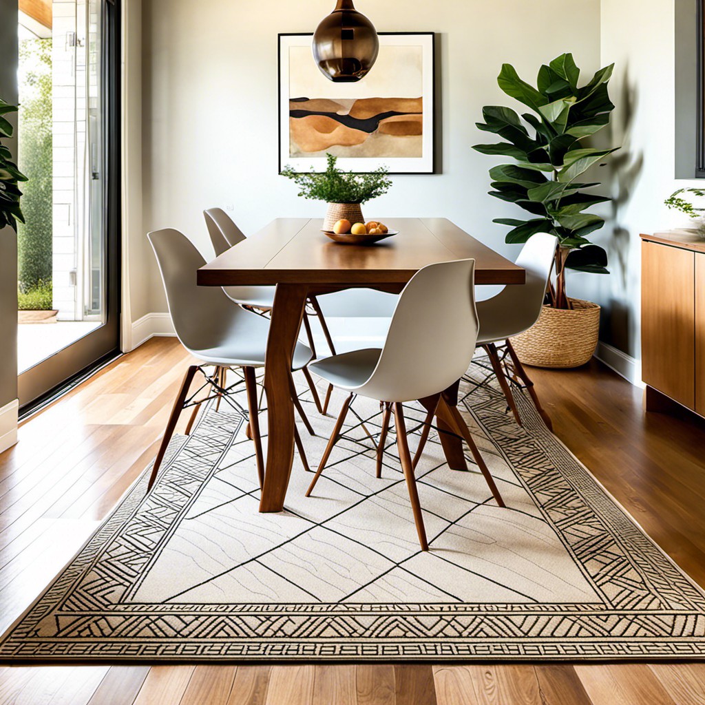 20 Kitchen Rug Ideas For Under Your Table Tips And Inspirational Home   Subtle Geometric Pattern Rug 