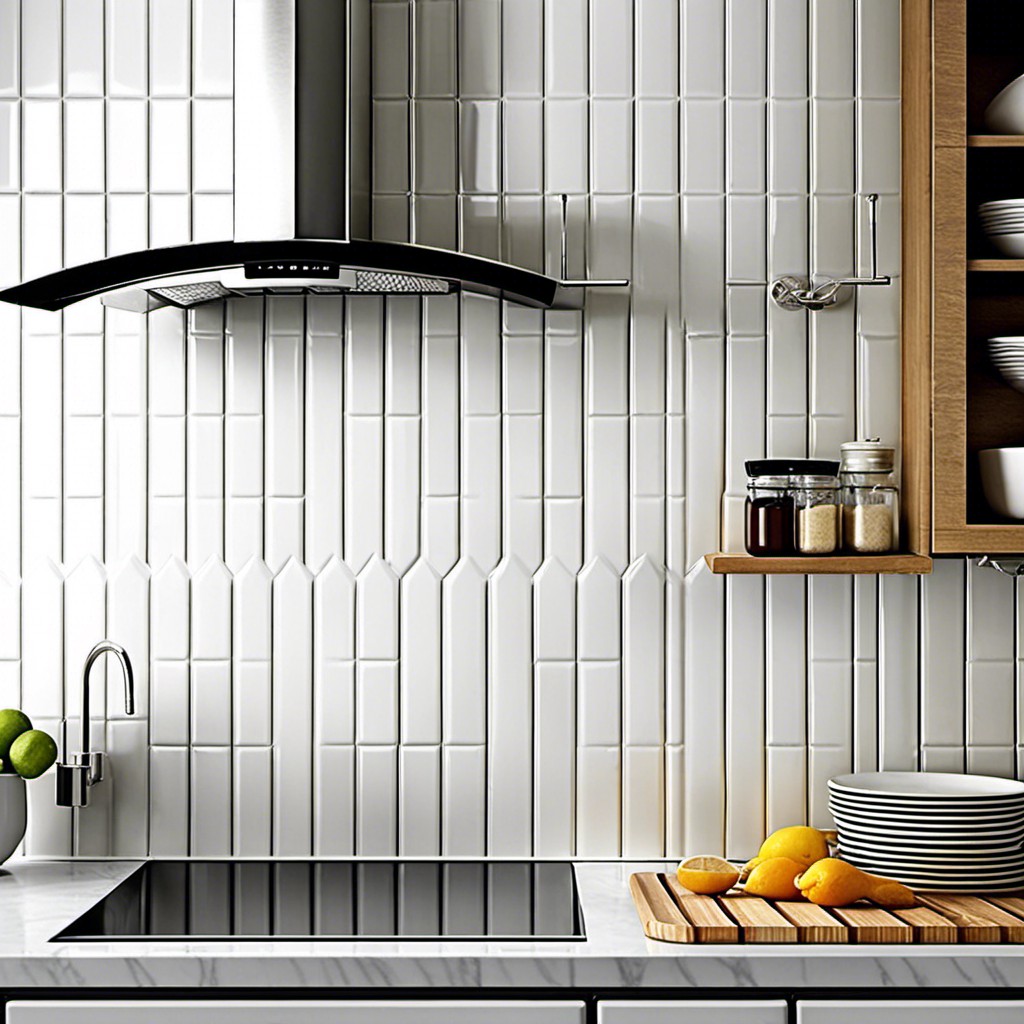 subway tiles in a vertical zigzag pattern