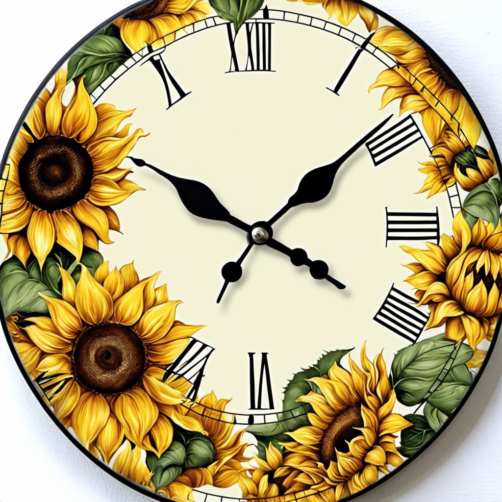 sunflower pattern clock