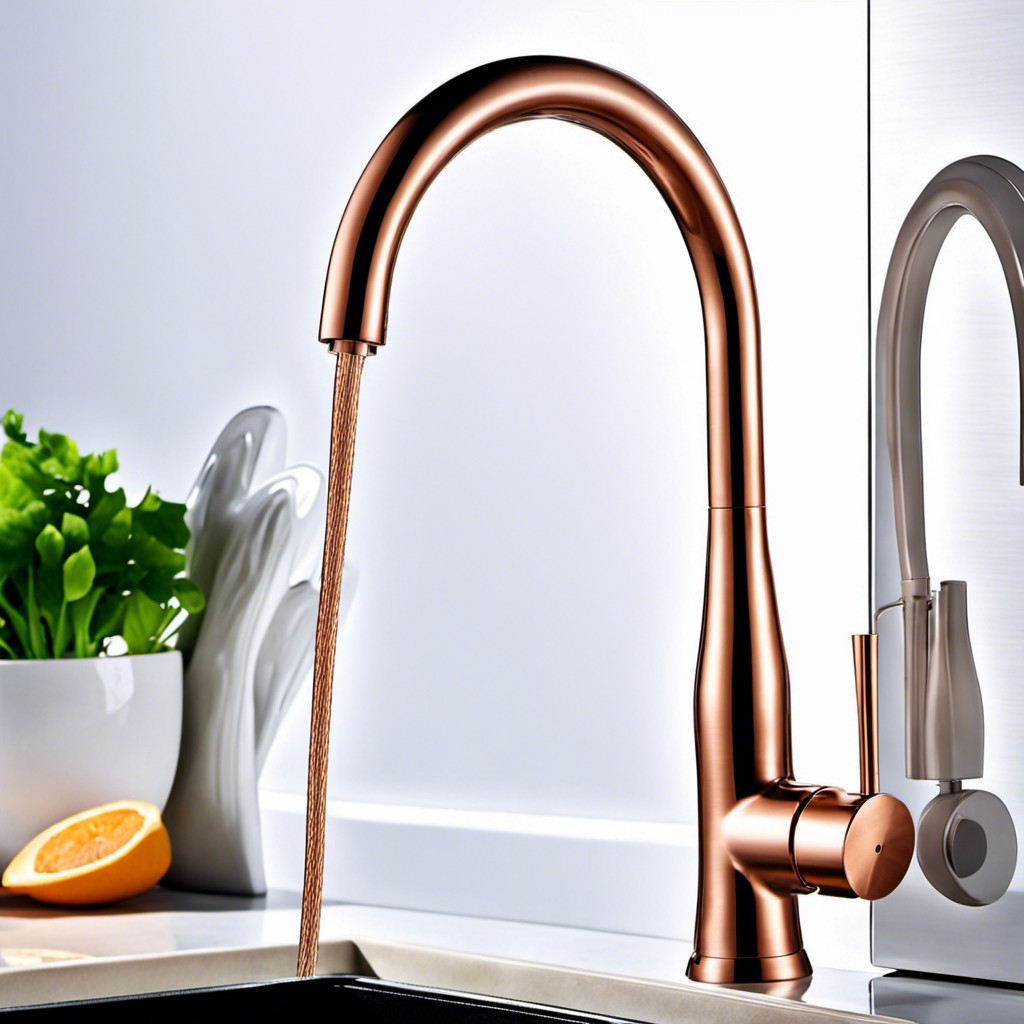 swivel spout copper faucet