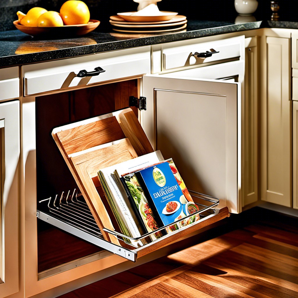 swivel under cabinet cookbook holder