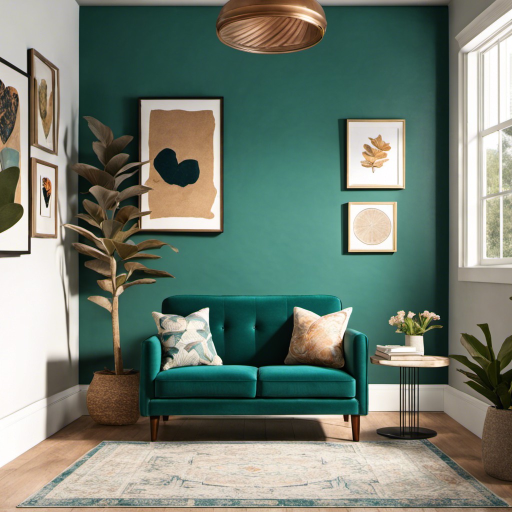 teal loveseat for small spaces