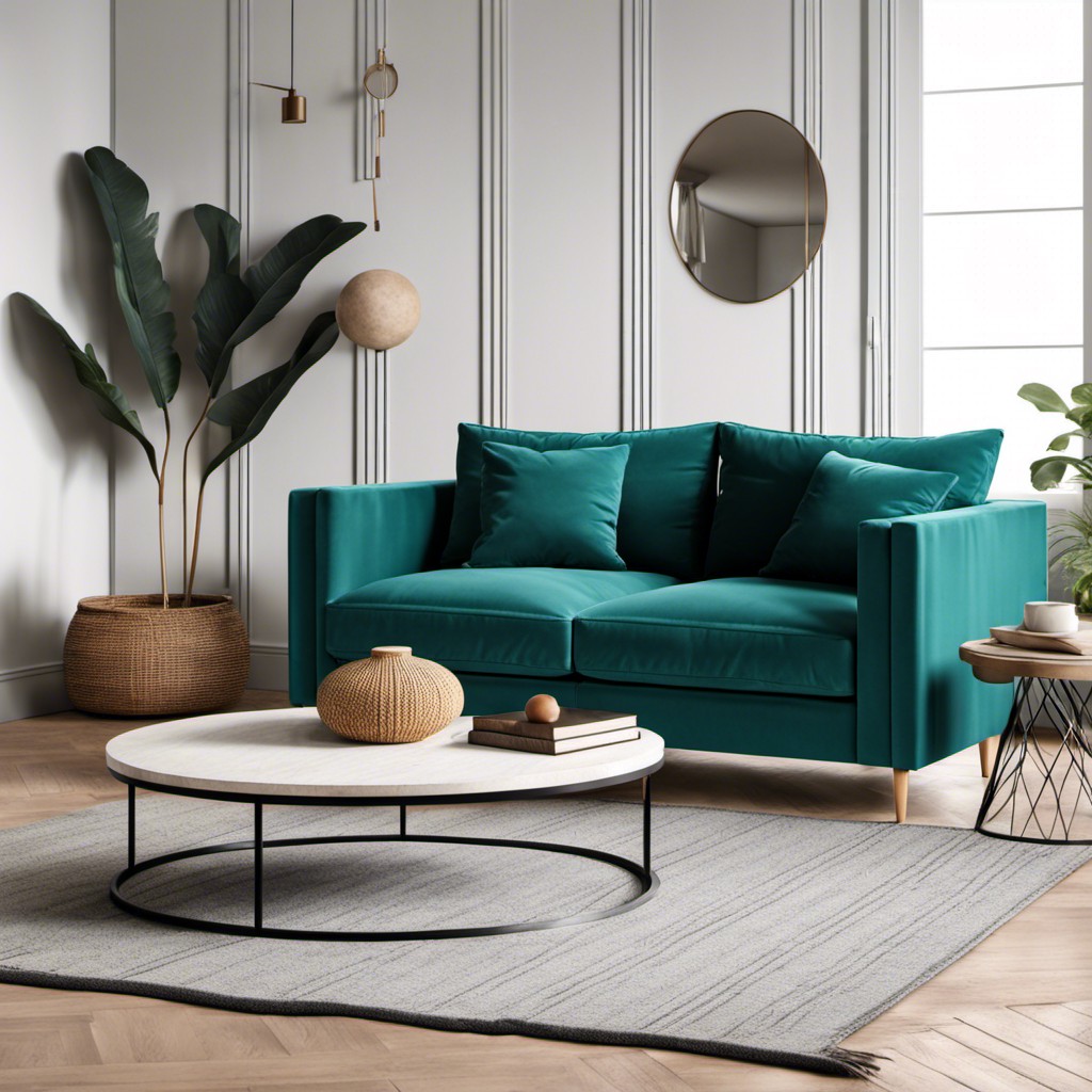 teal modular couch design