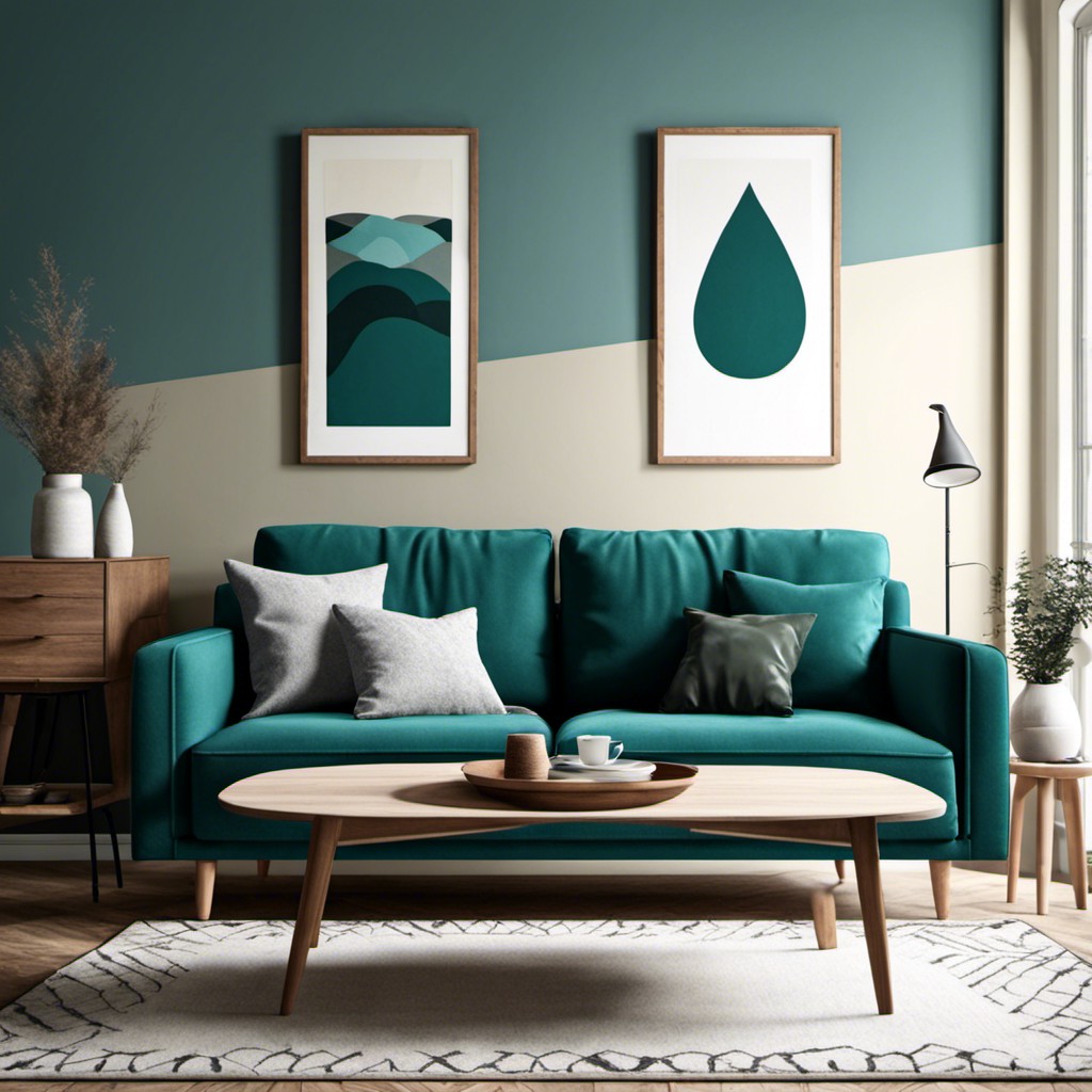 teal scandinavian style sofa