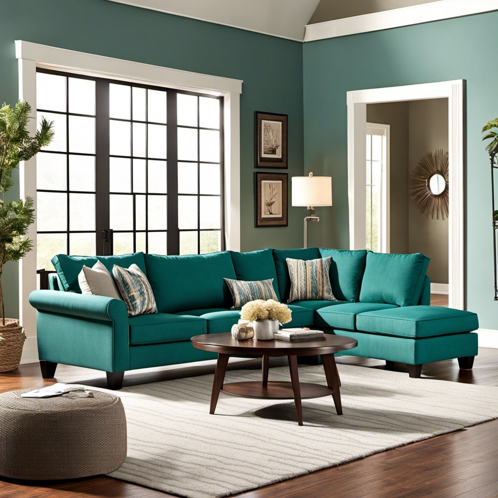 teal sectional with chaise lounge