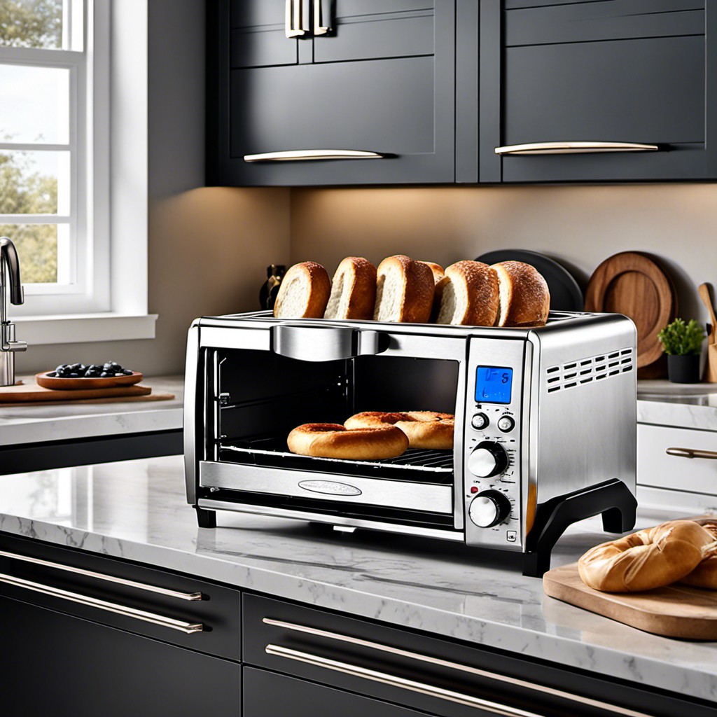 toaster oven with extra wide slots for bagels and thick breads
