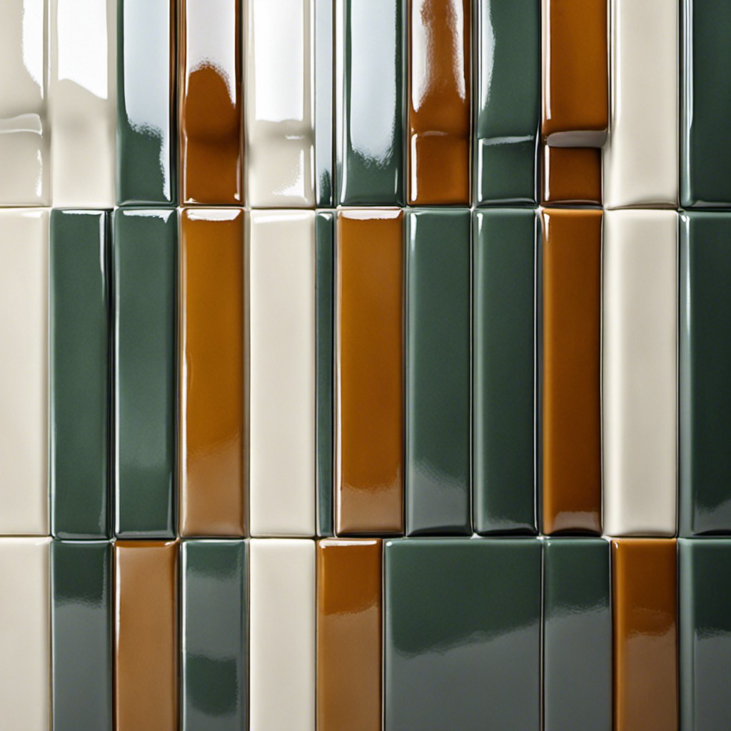 two color stripe pattern using subway tiles