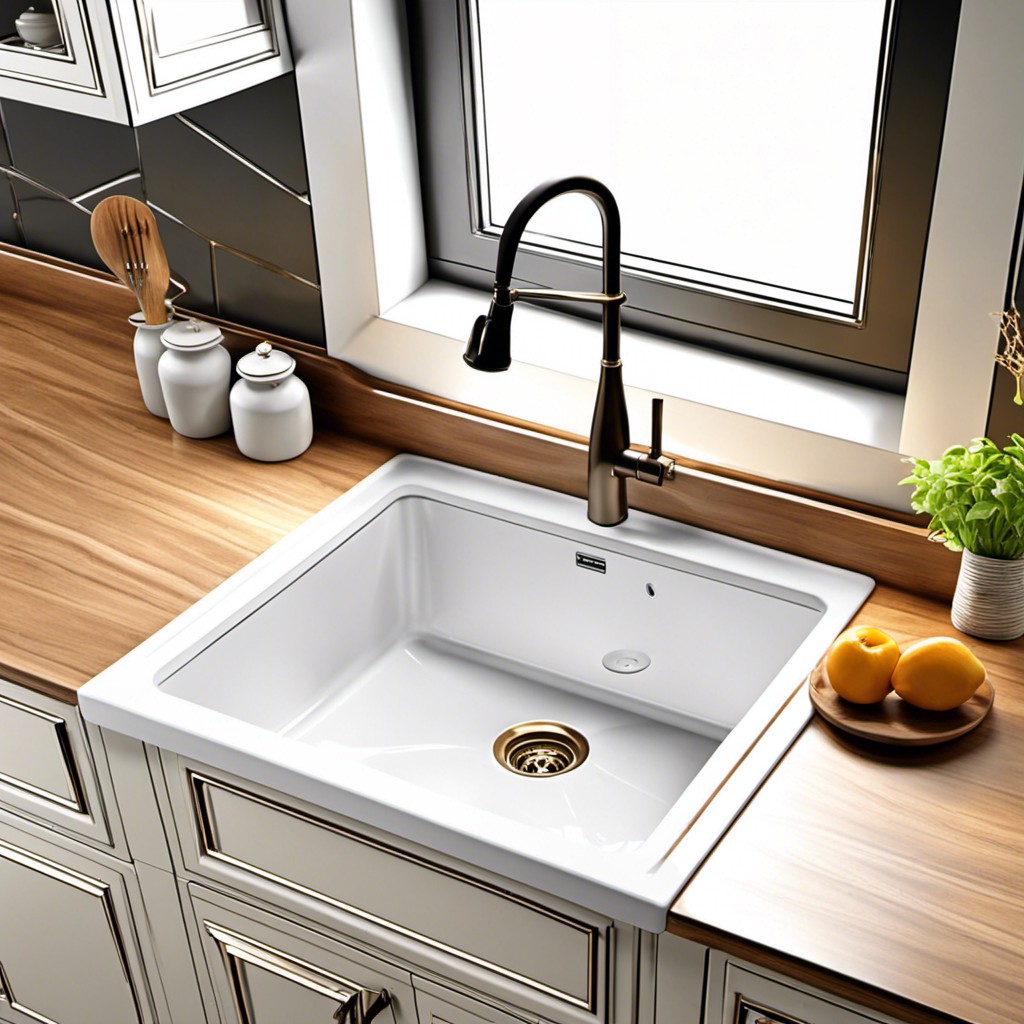 undermount white ceramic sink