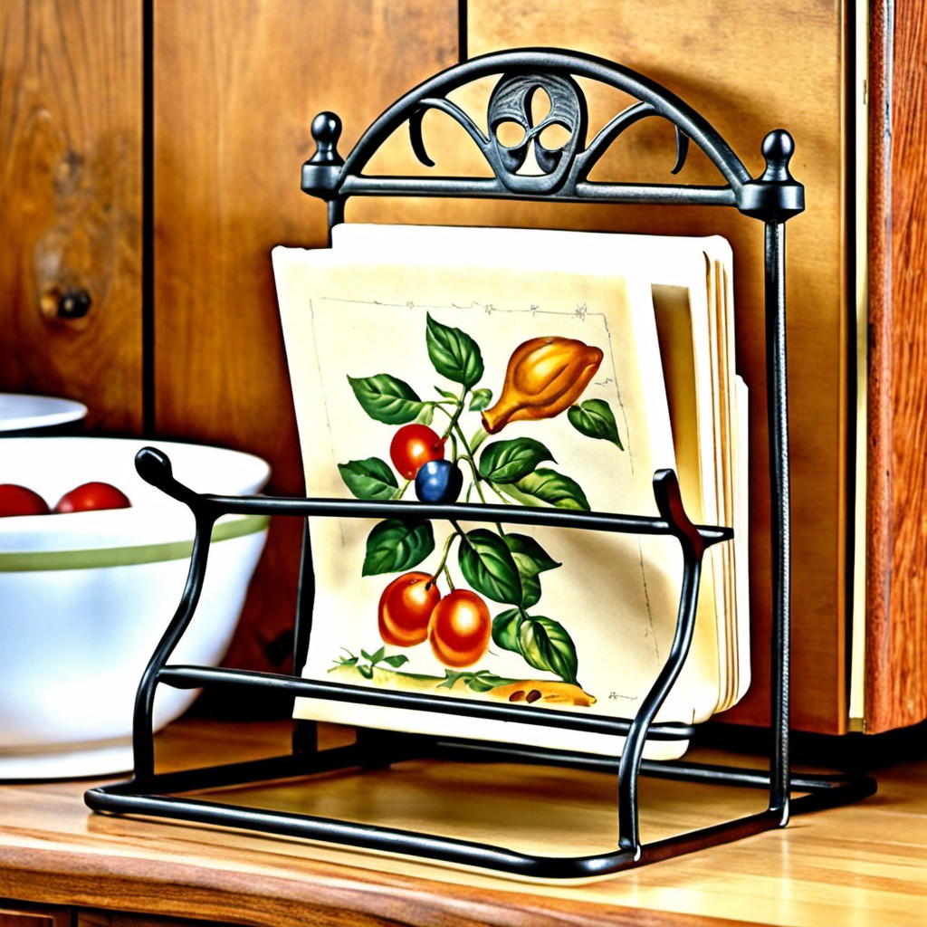 vintage iron cookbook stand