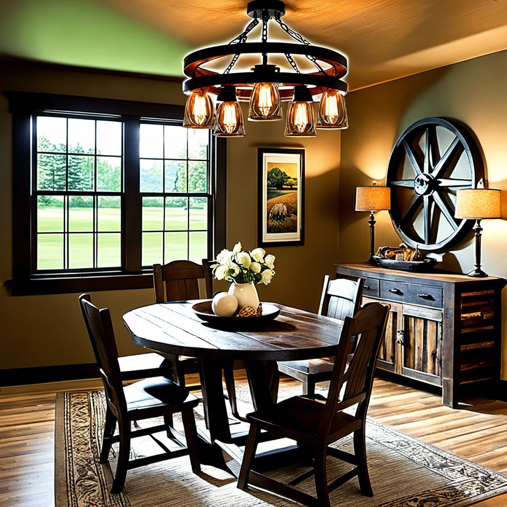 wagon wheel chandelier