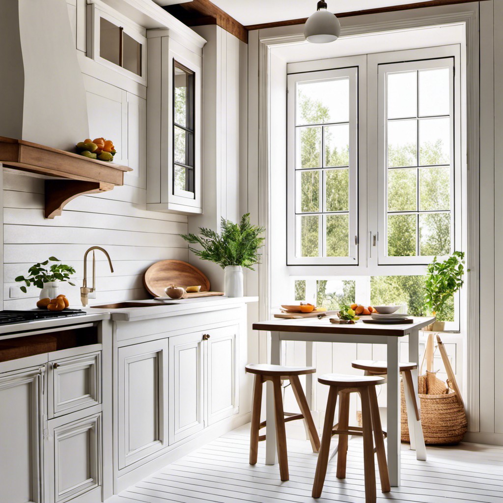 white painted wooden stools