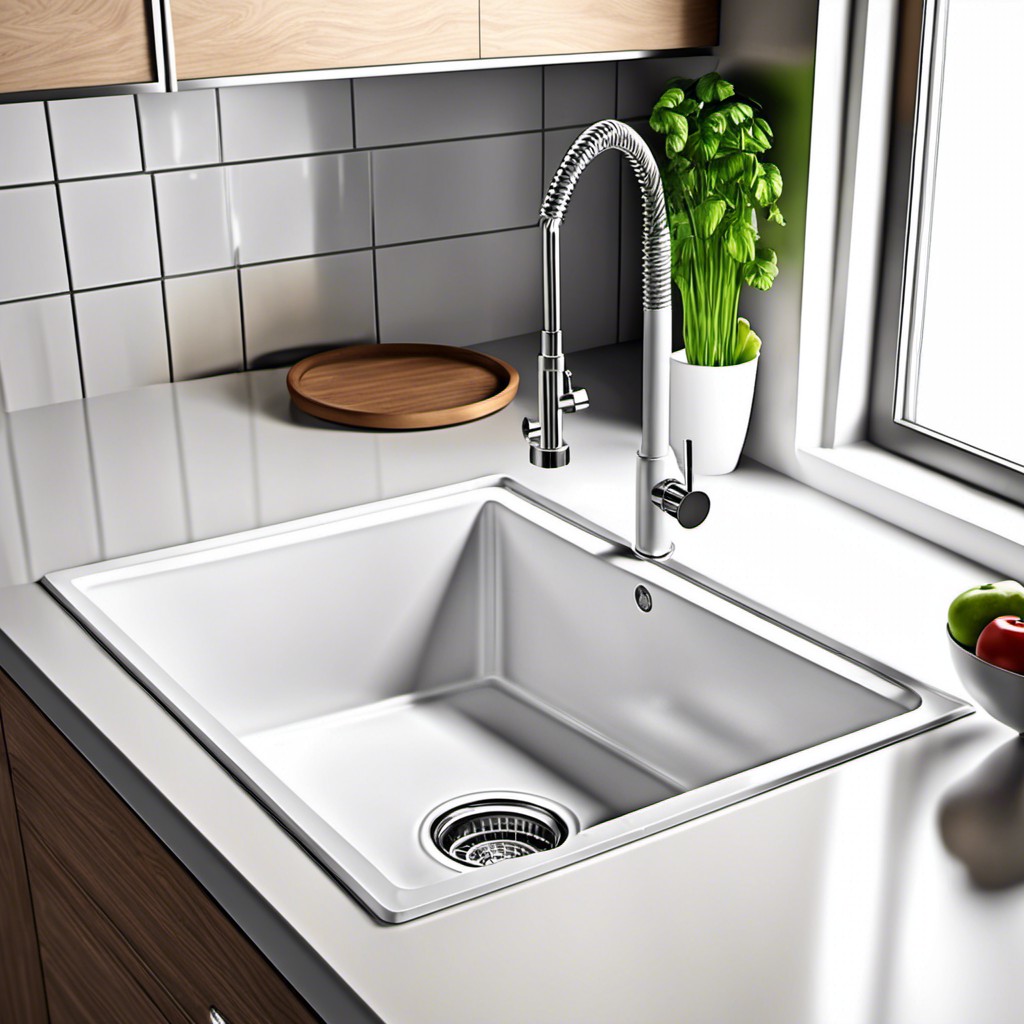 White Sink With Drainboard 