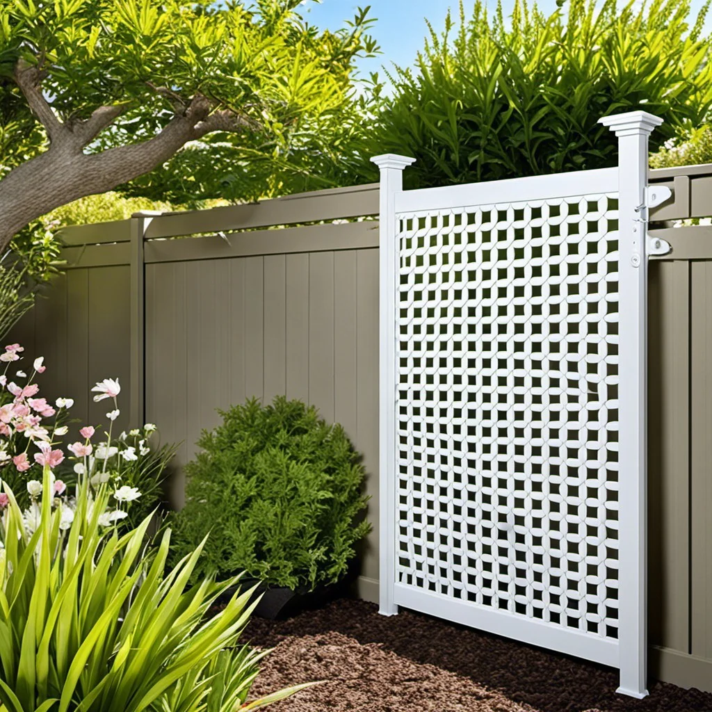 white vinyl lattice hinged screen