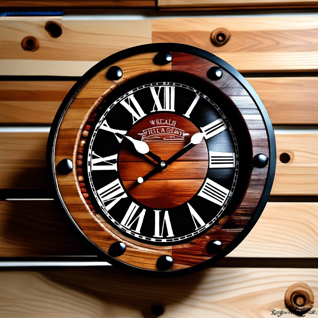 wine barrel inspired clock