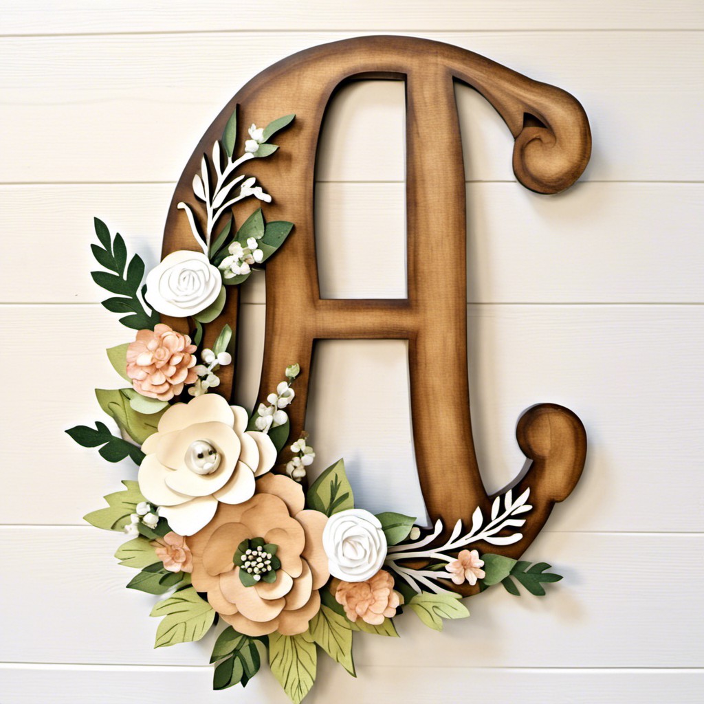 wooden monogram door decor