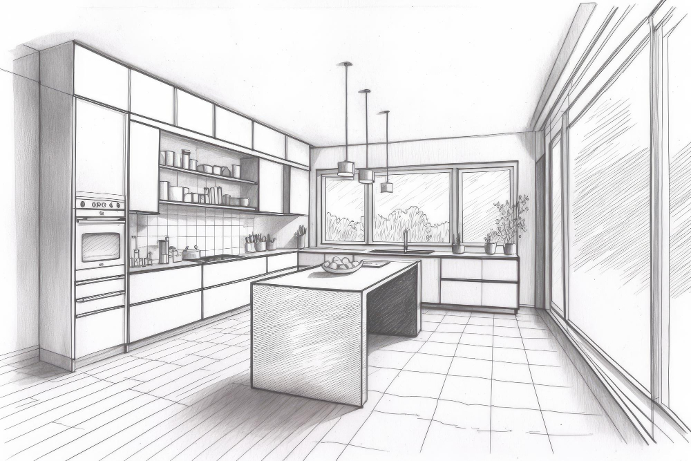 Factoring in Kitchen Lighting Sketch Draw