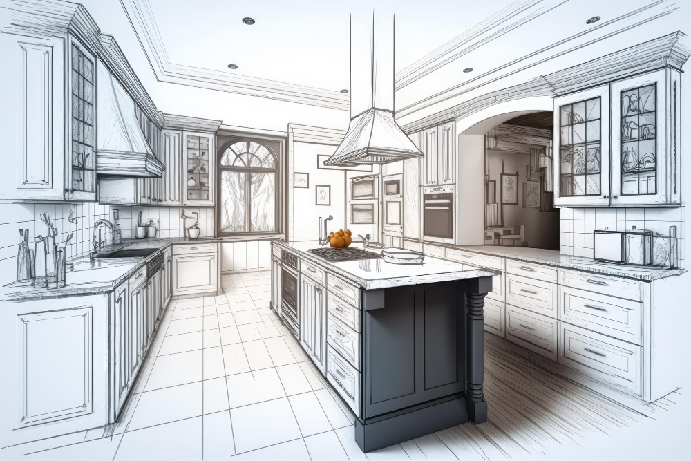 Peninsula Kitchens Layout Sketch Draw