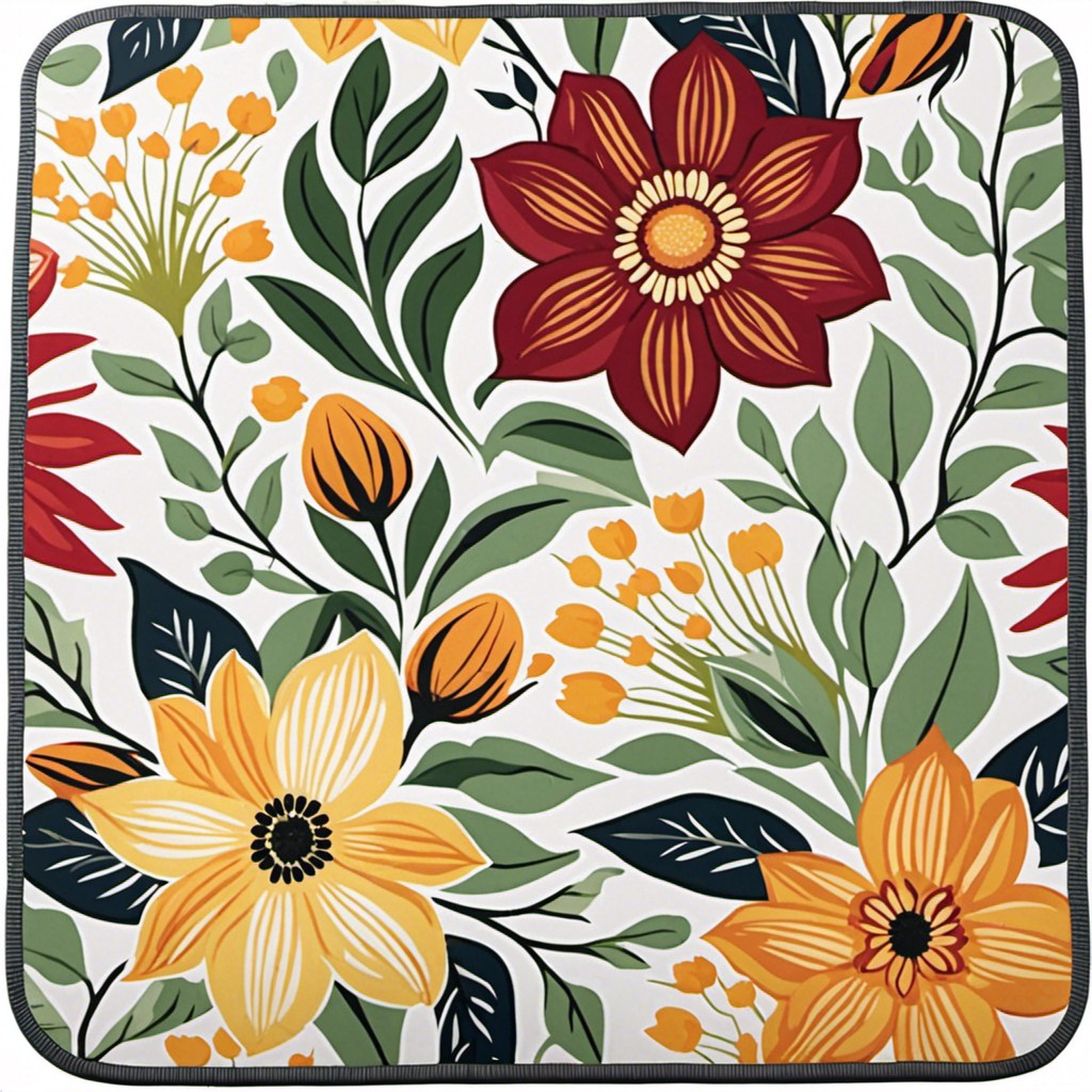 aesthetic floral pattern plastic kitchen mats