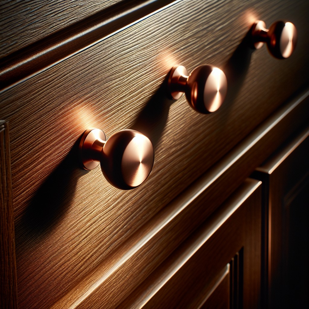 aesthetic impact of copper knobs on dark cabinets