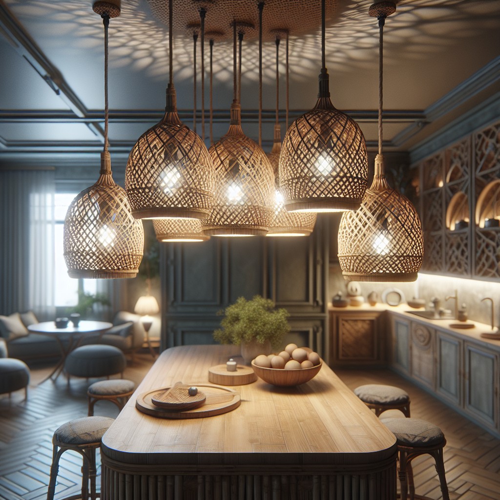 bamboo basket pendant lights