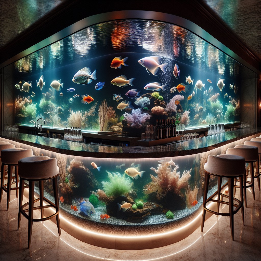 bar with built in fish tank