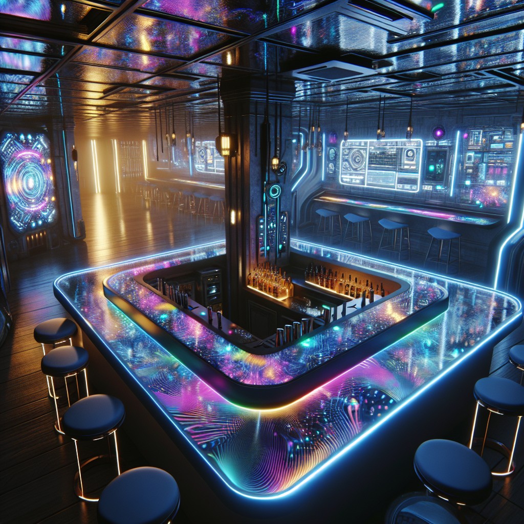 bar with holographic countertop