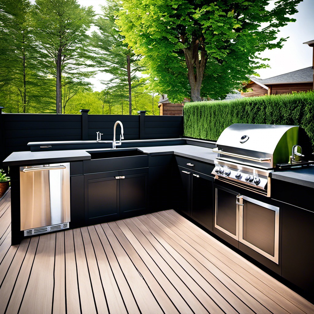 black countertop for an outdoor kitchen
