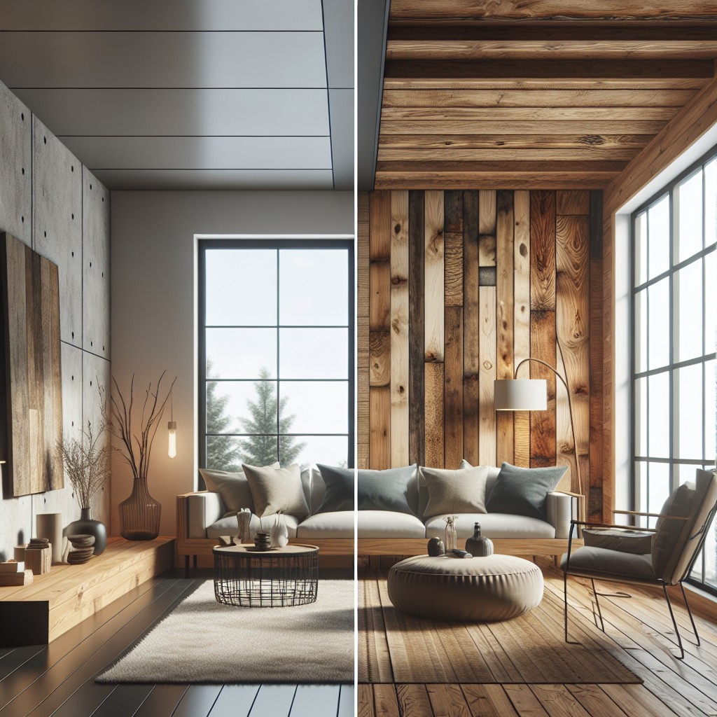 blend rustic and modern design with wood finished drywall returns
