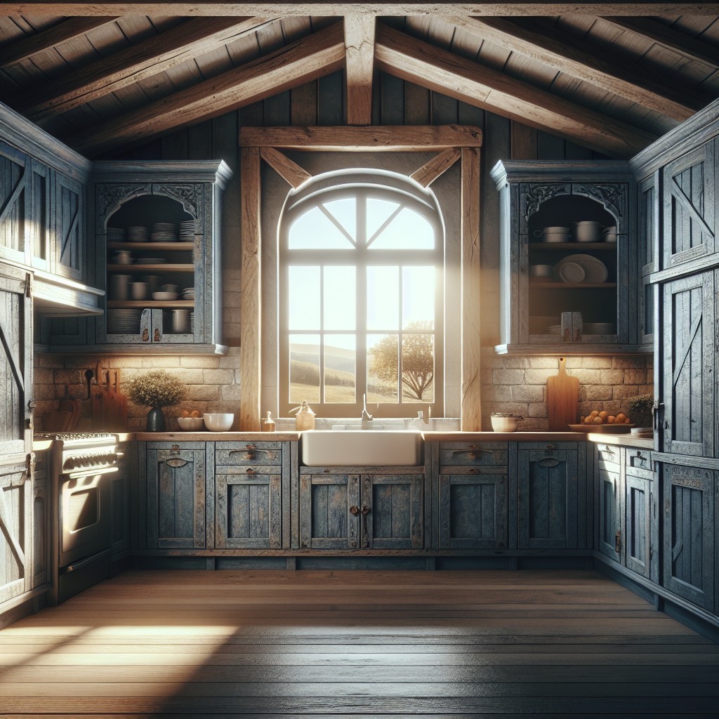 blue stone barn inspired cabinets