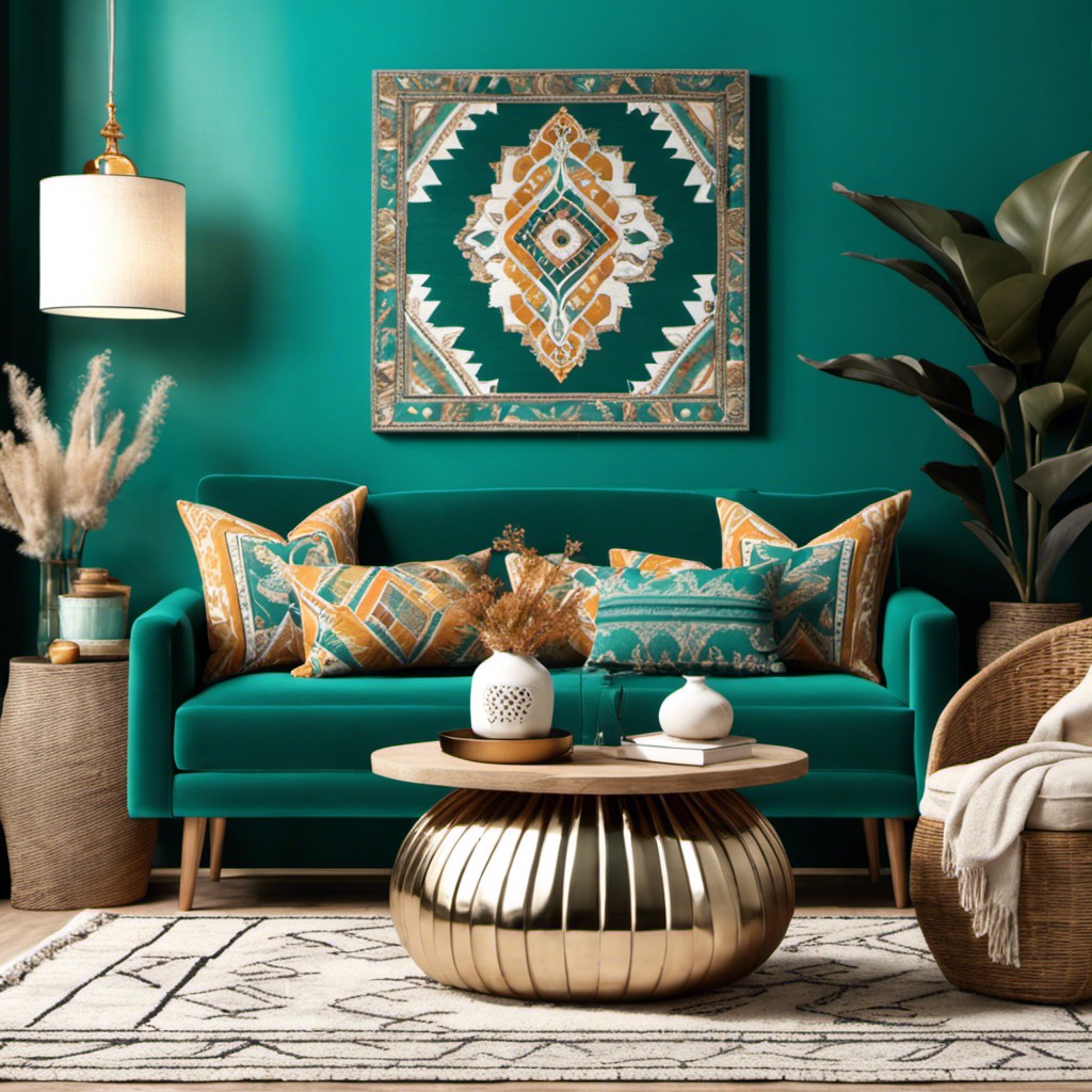 boho chic elements in teal