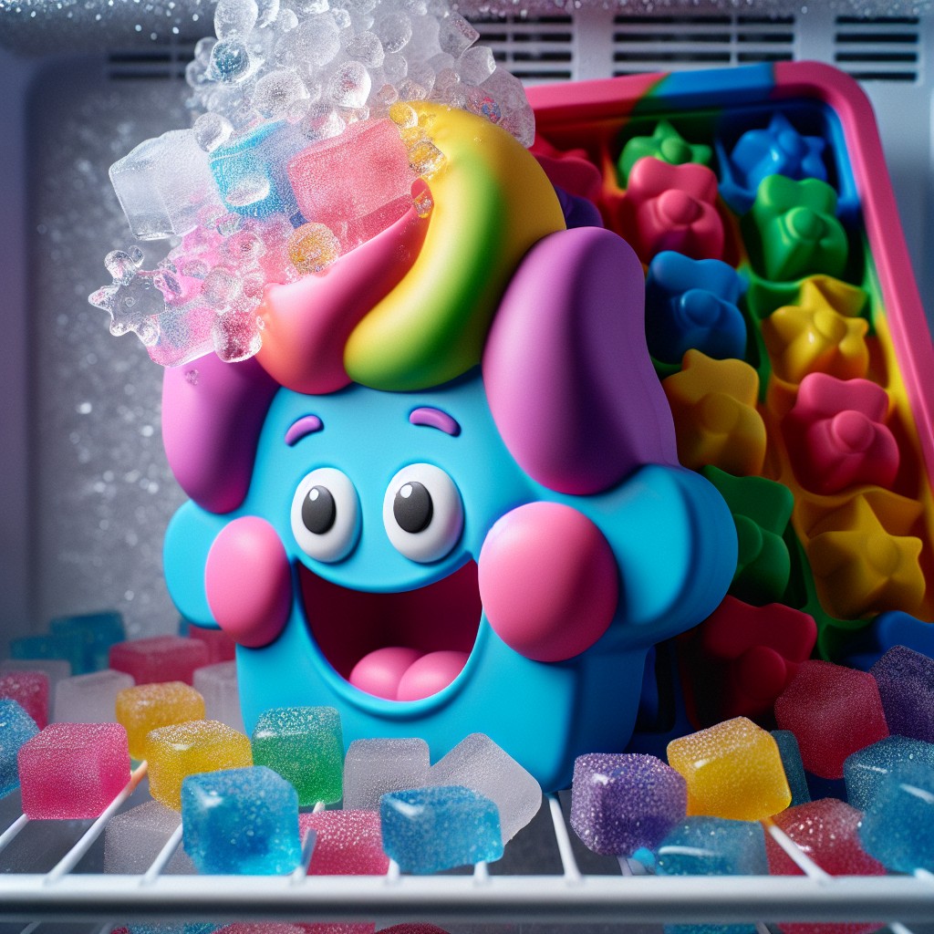 cartoon shaped silicone ice cube tray with bin for kids