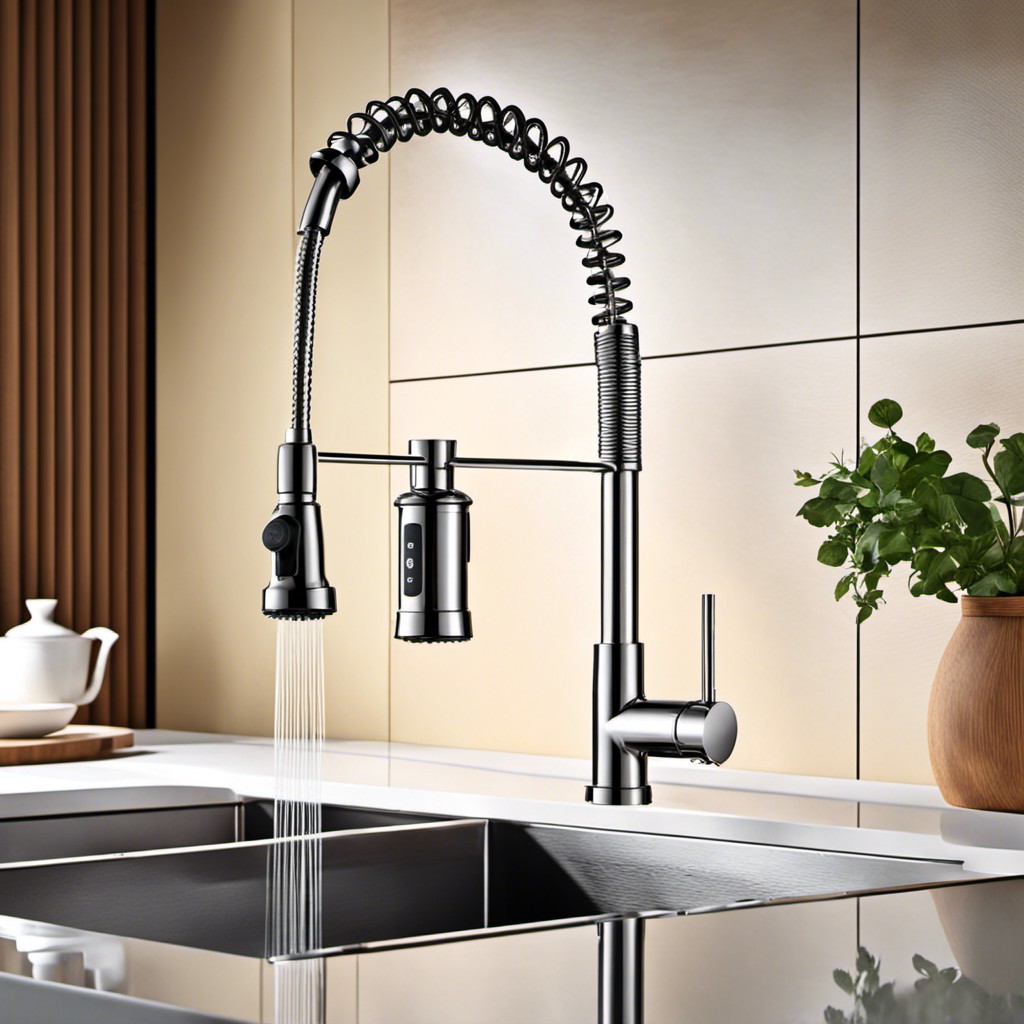 coil faucets with pull downpull out sprayers for bigger pots and dishes